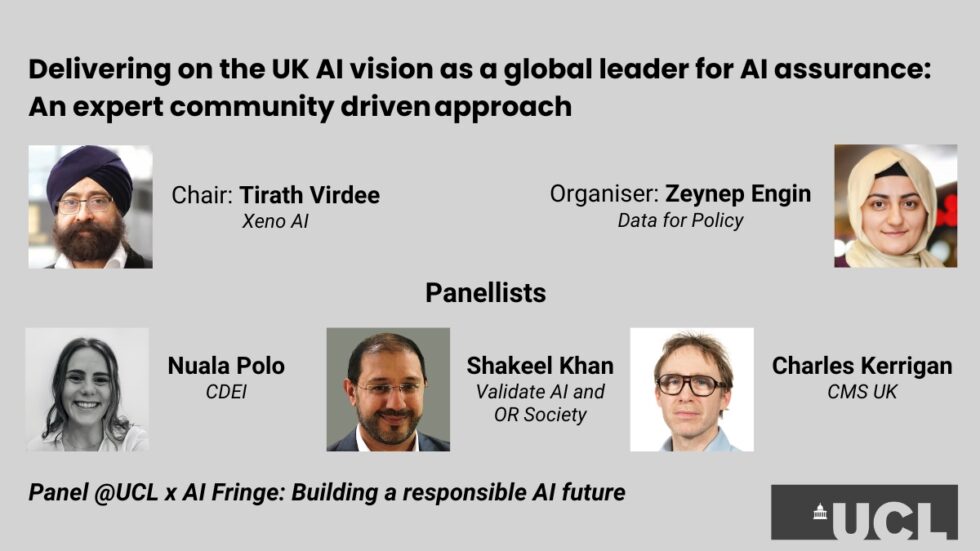 Assure Panel AI Assurance panel at AI Fringe - Data for Policy