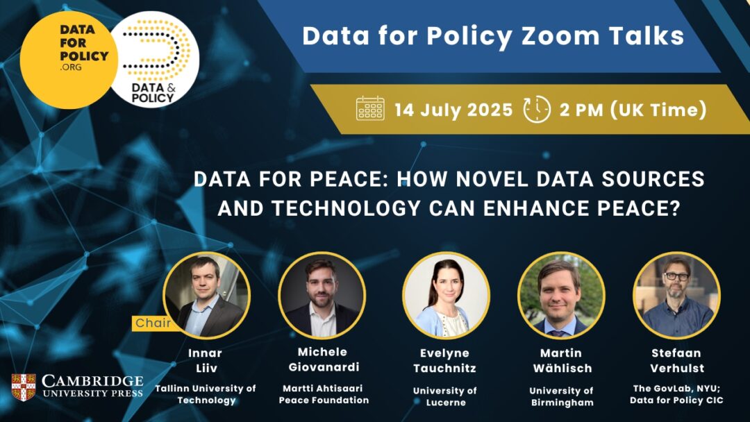 Upcoming Zoom Talk: Data for Peace: How Can Novel Data Sources and Technology Enhance Peace?